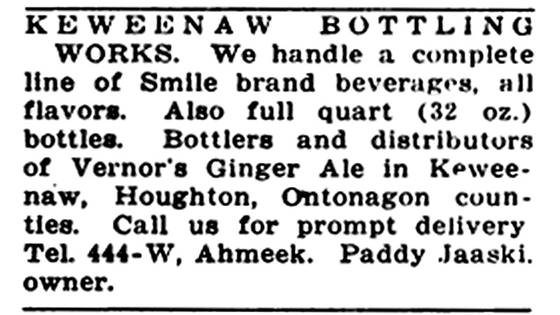 <i>The Daily Mining Gazette</i> Business Directory ad - 1947 or 1948